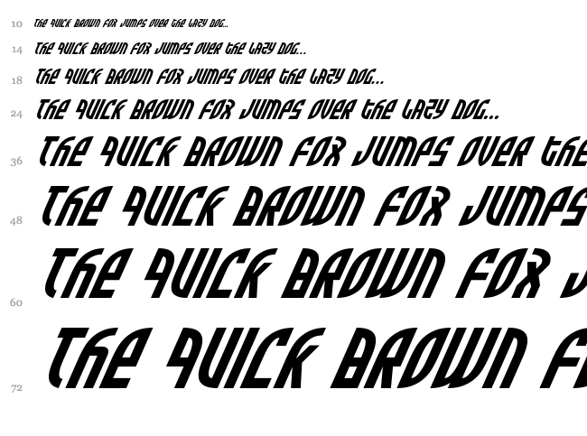 Zone Rider font waterfall