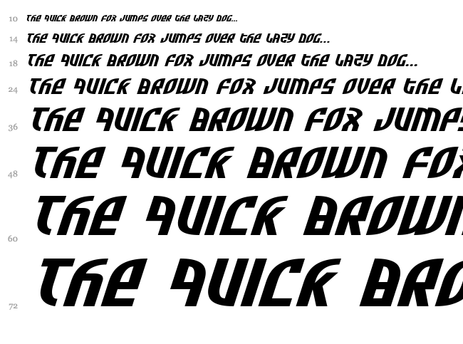 Zone Rider font waterfall