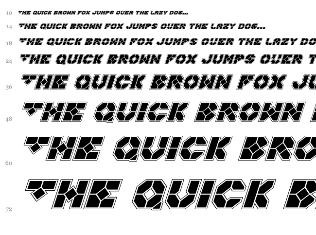 Zoomrunner font waterfall