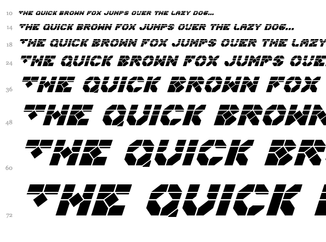 Zoomrunner font waterfall