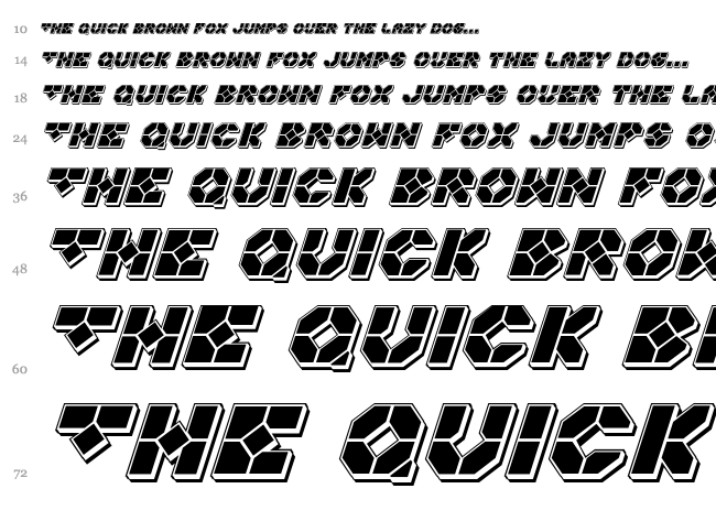 Zoomrunner font waterfall