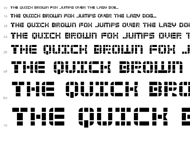2 Tech font waterfall