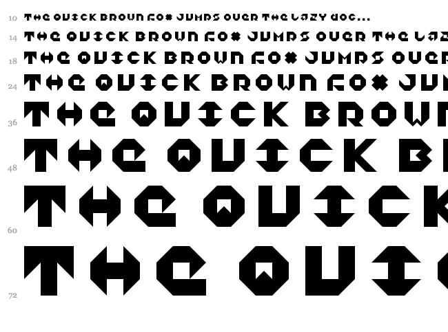 5Dagger Unicase font waterfall