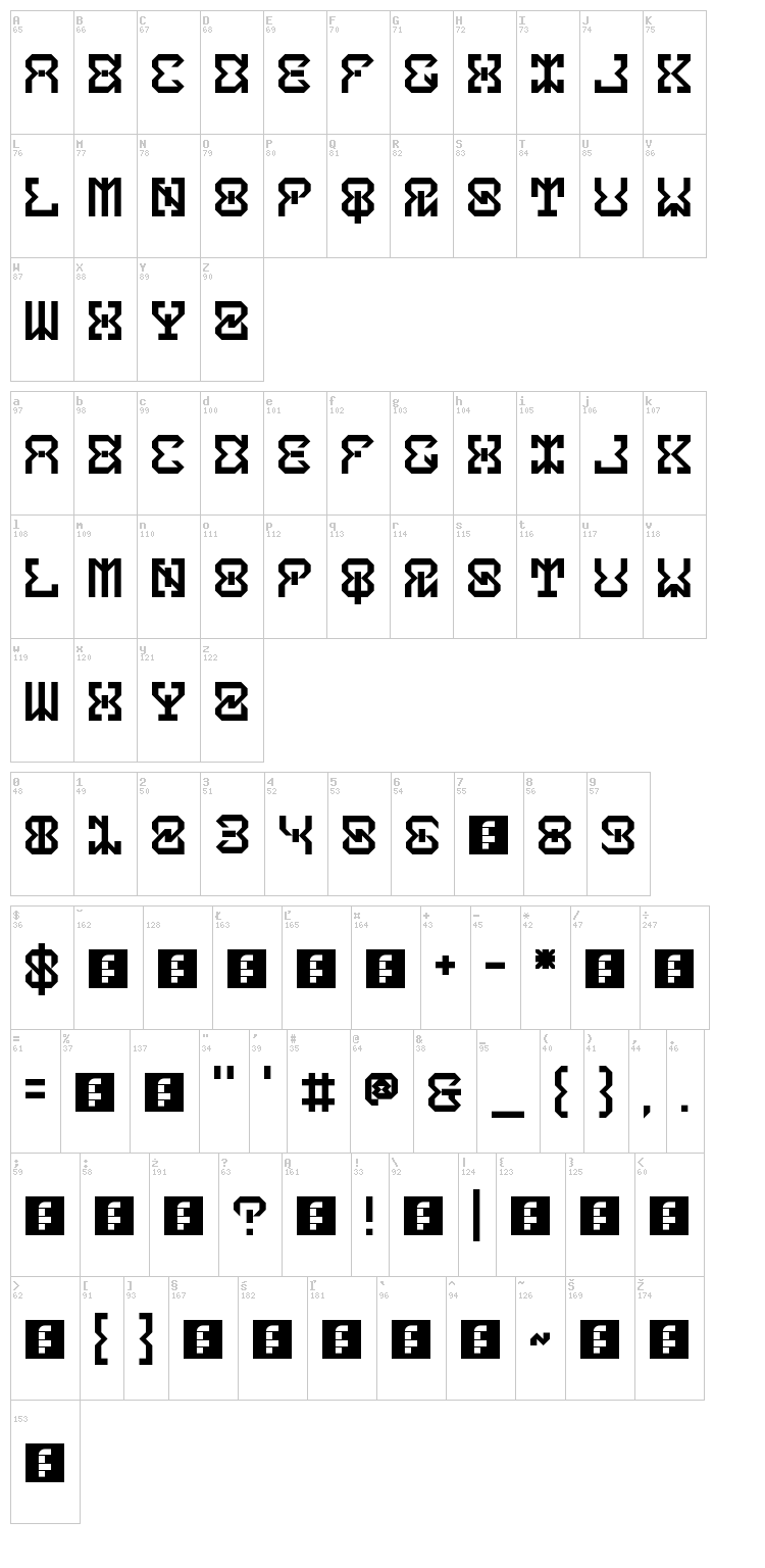 5 Drop That Bass! font map