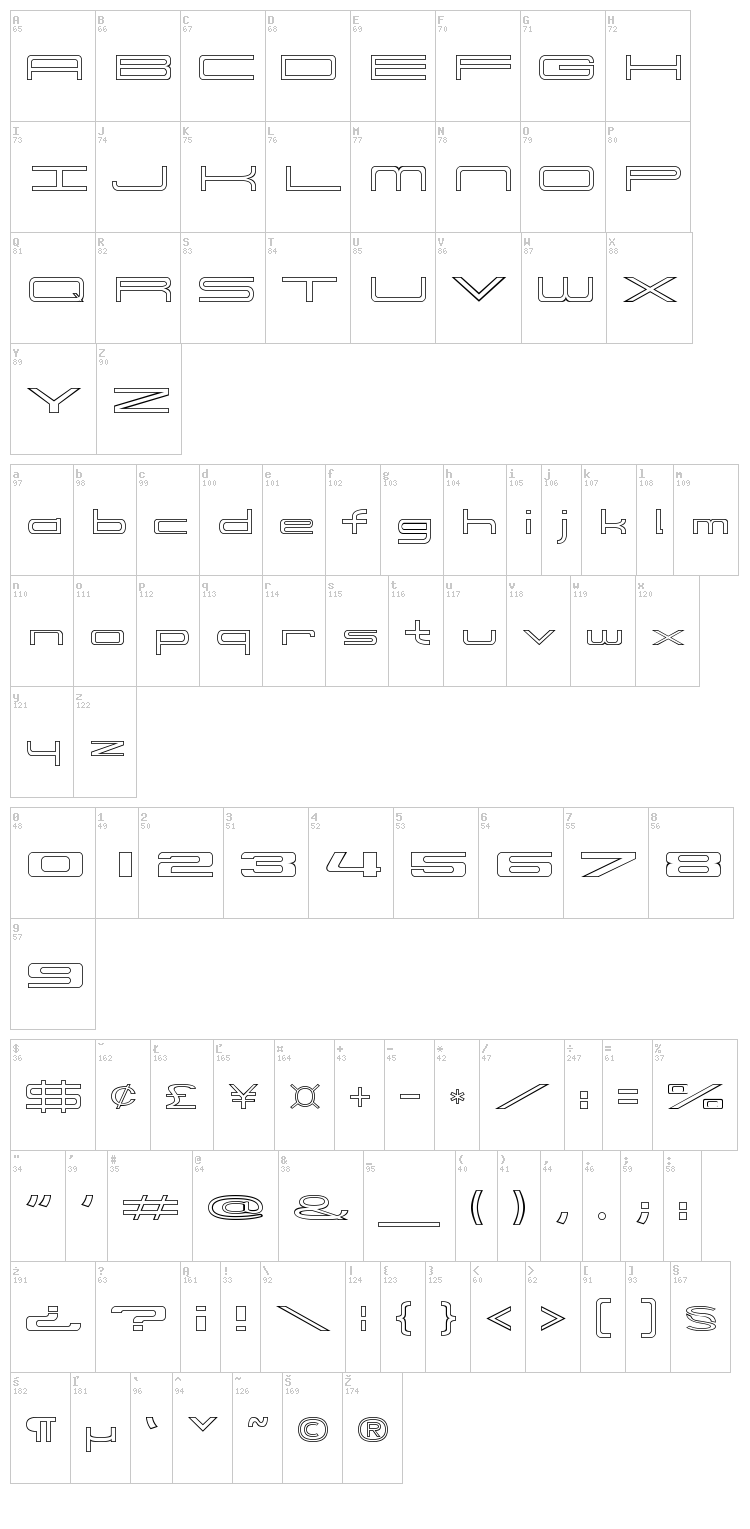 914 font map
