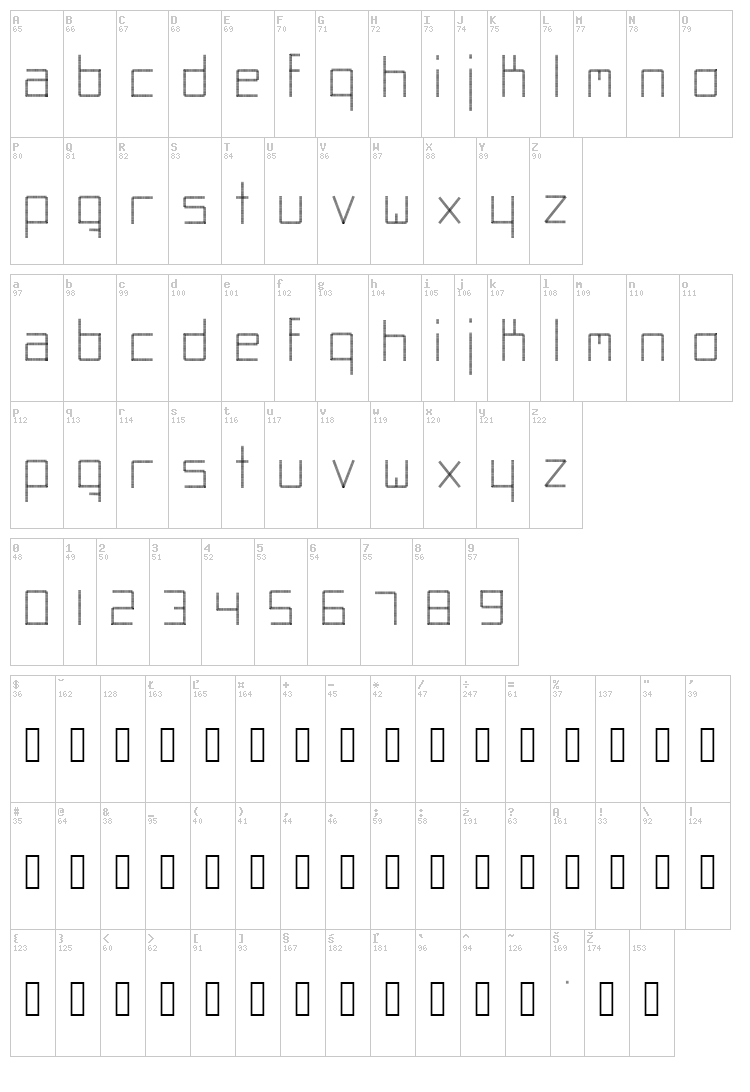 Abstracta font map