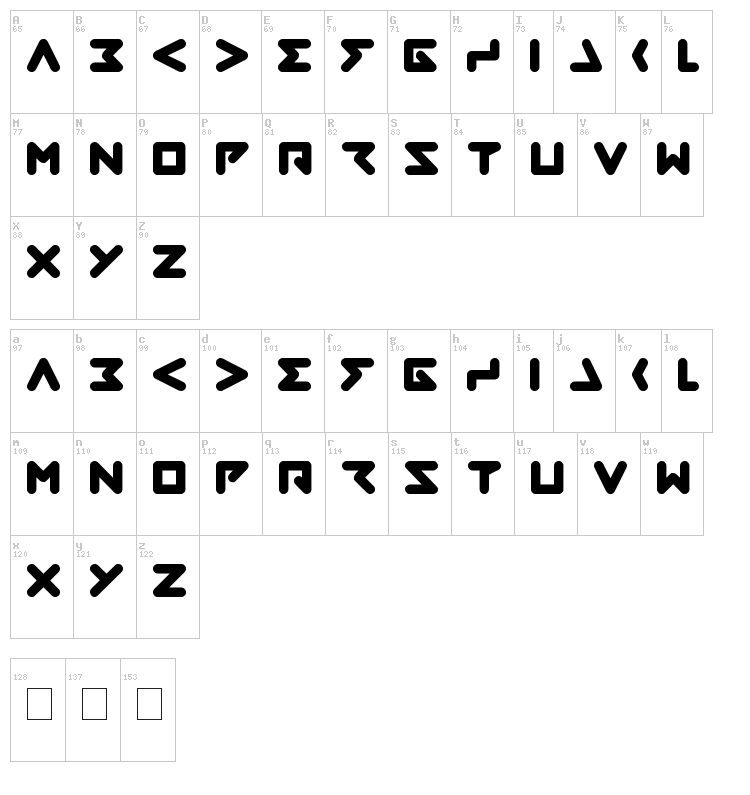Abstrasctik font map