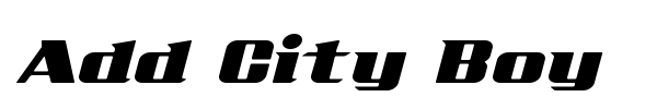 Add City Boy font