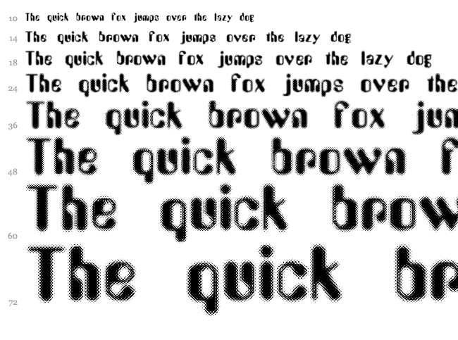 Aerobus Dotty font waterfall