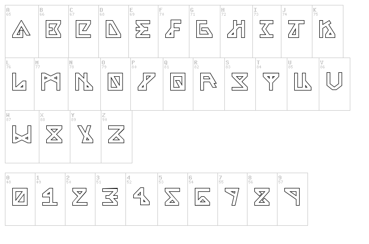 Alpha font map
