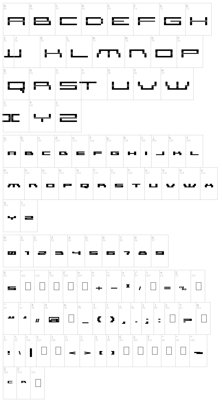 AmazXakep font map