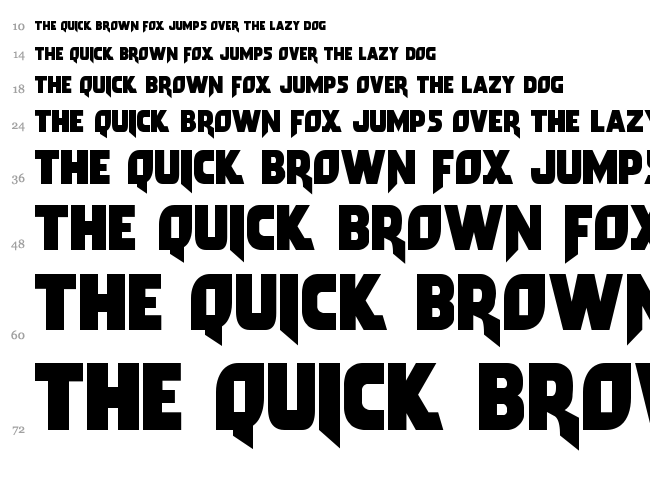 Arwing font waterfall