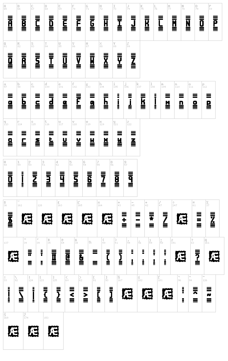 Bandwidth font map