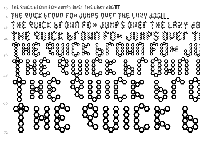 Beetype font waterfall