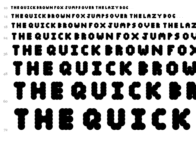Blobify font waterfall