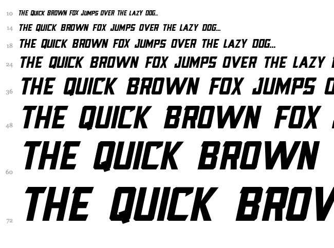 Blocktastic font waterfall