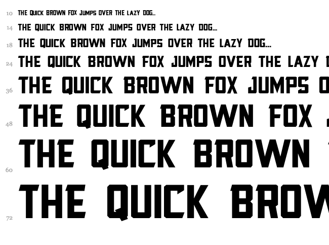 Blocktastic font waterfall