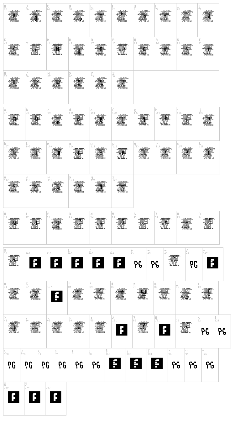 Bowser Rampages Again font map