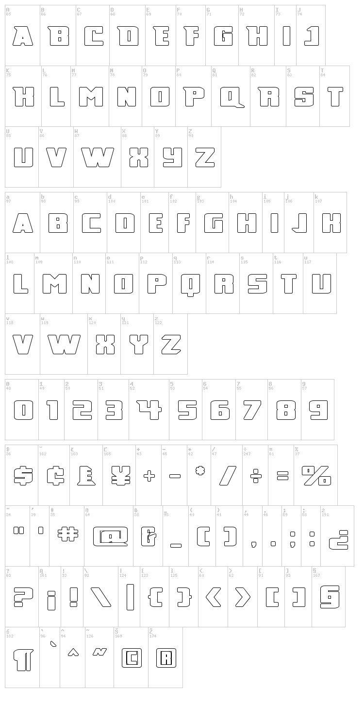 Broad font map