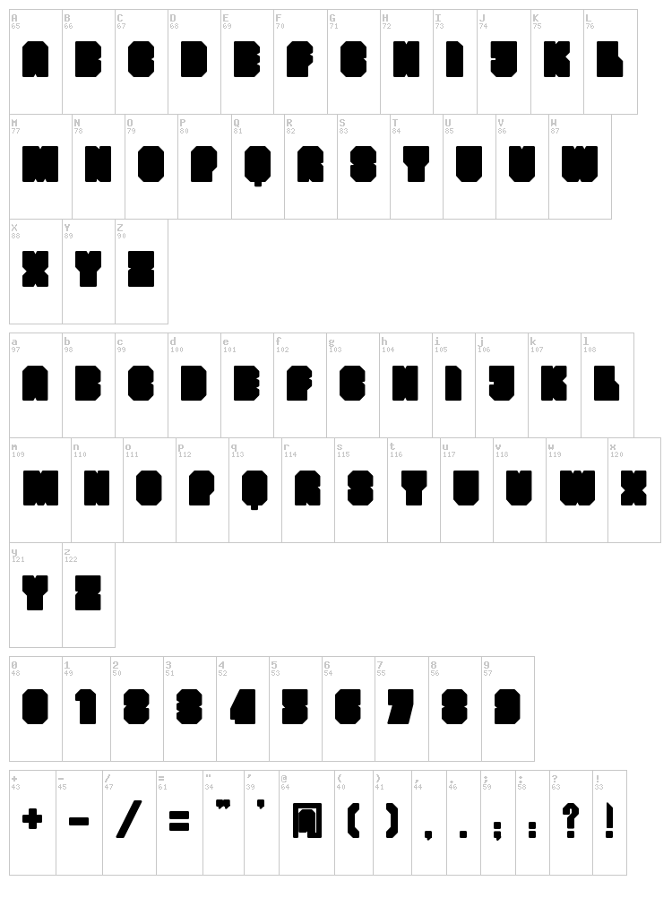 Bunker font map
