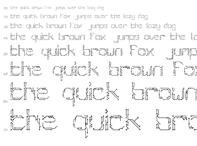 Chiptype font waterfall