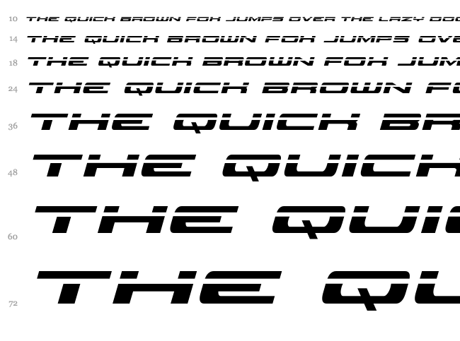 Classic Cobra font waterfall