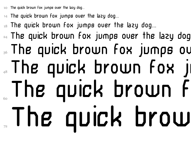 Clockwork font waterfall