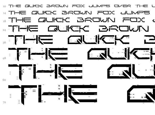Corruptor LDR font waterfall