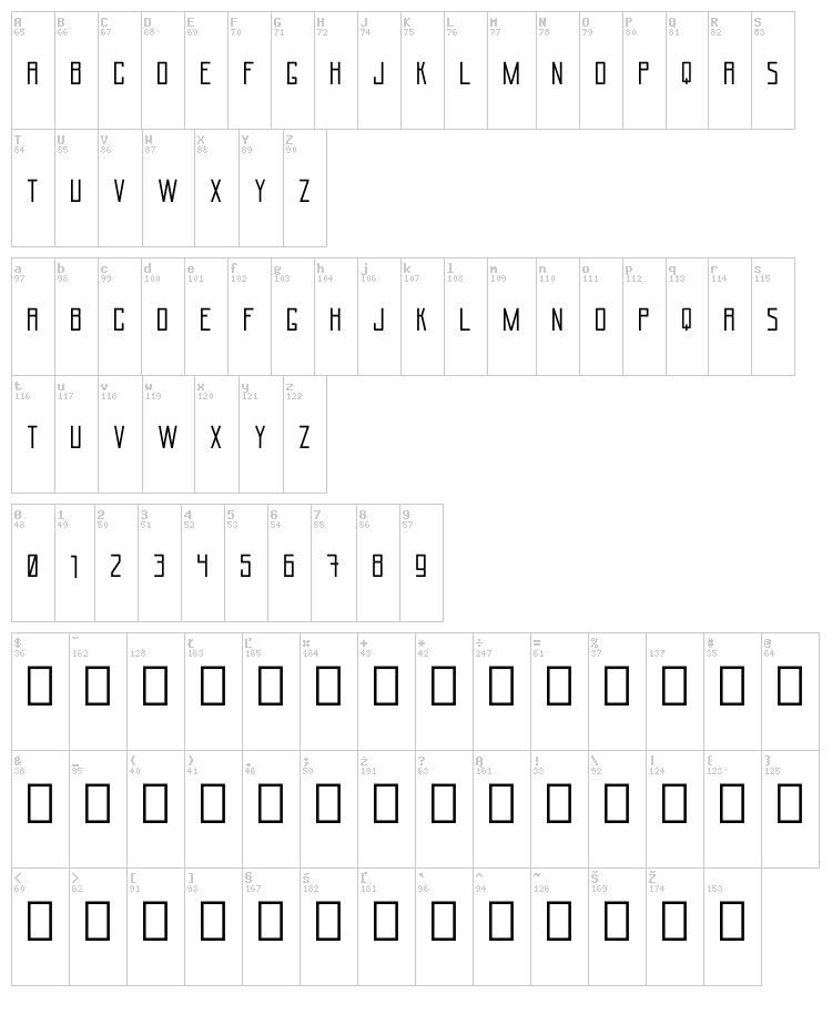 Cosmos font map