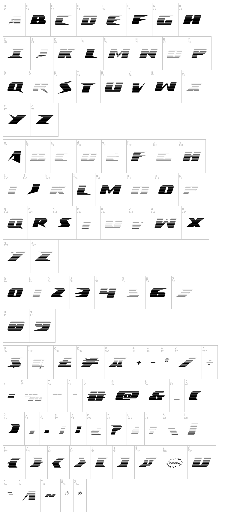 Crime Syndicate font map