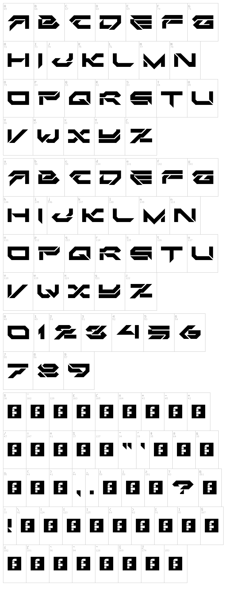 Critical Mass LDR font map
