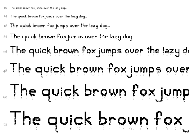 Crumbled Pixels font waterfall