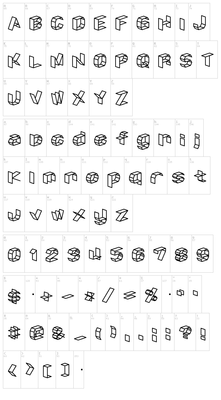 D3 Craftism font map