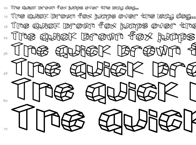 D3 Craftism font waterfall