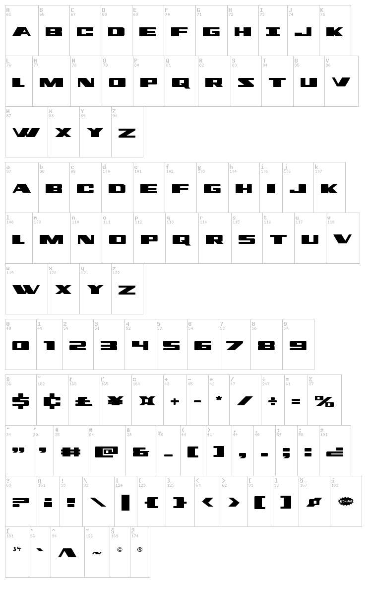 Dassault font map