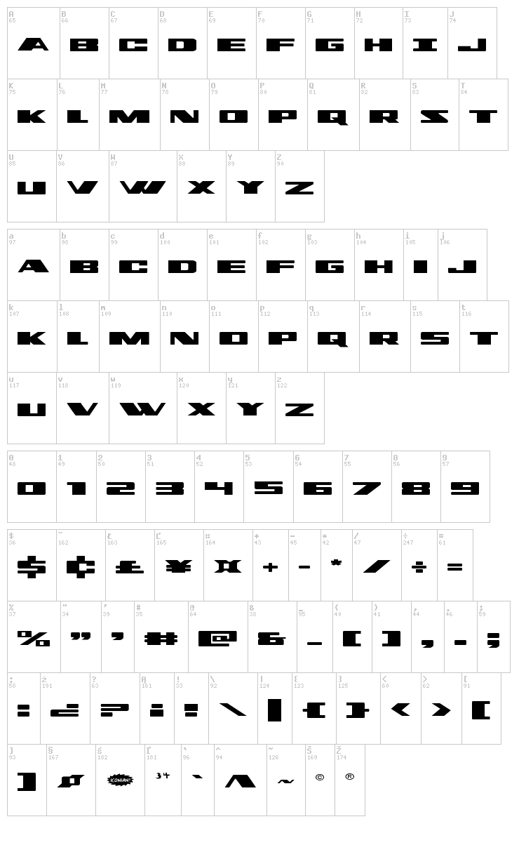 Dassault font map