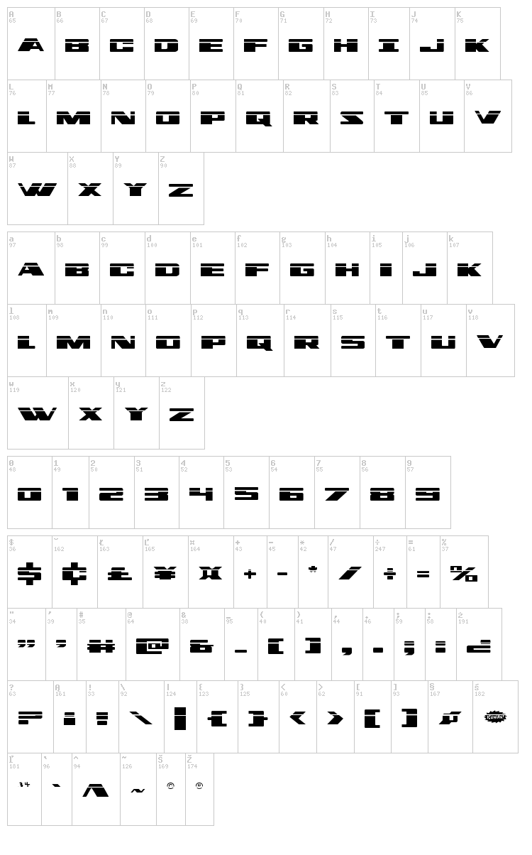 Dassault font map