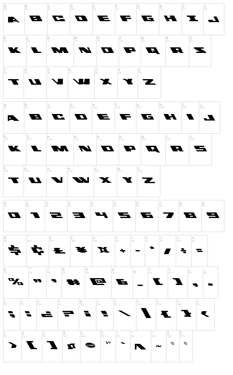 Dassault font map
