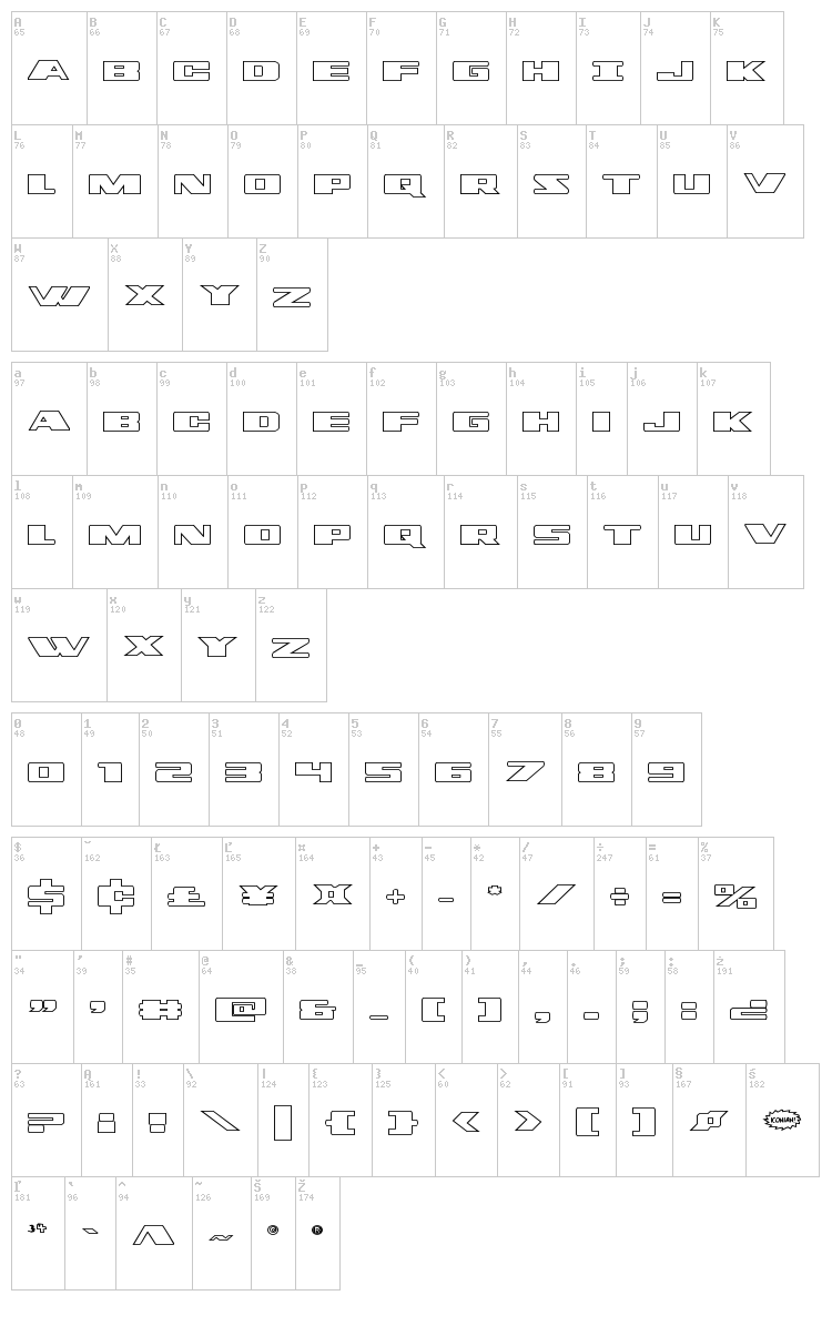 Dassault font map