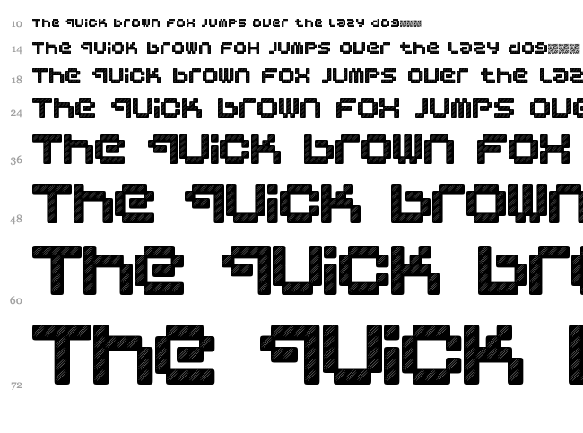 Designer Pixels font waterfall