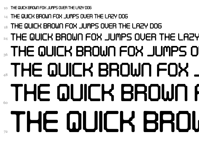Digital Tech font waterfall