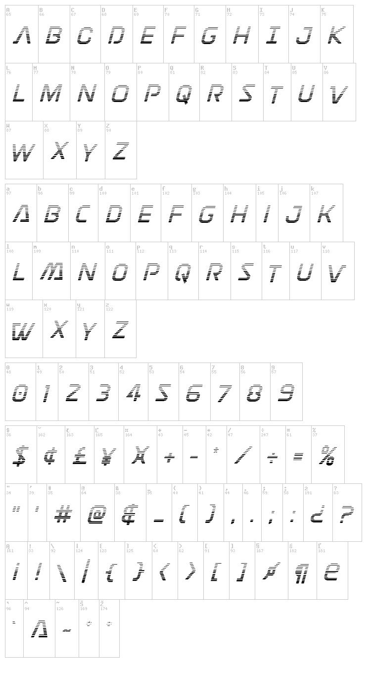 Discotechia font map