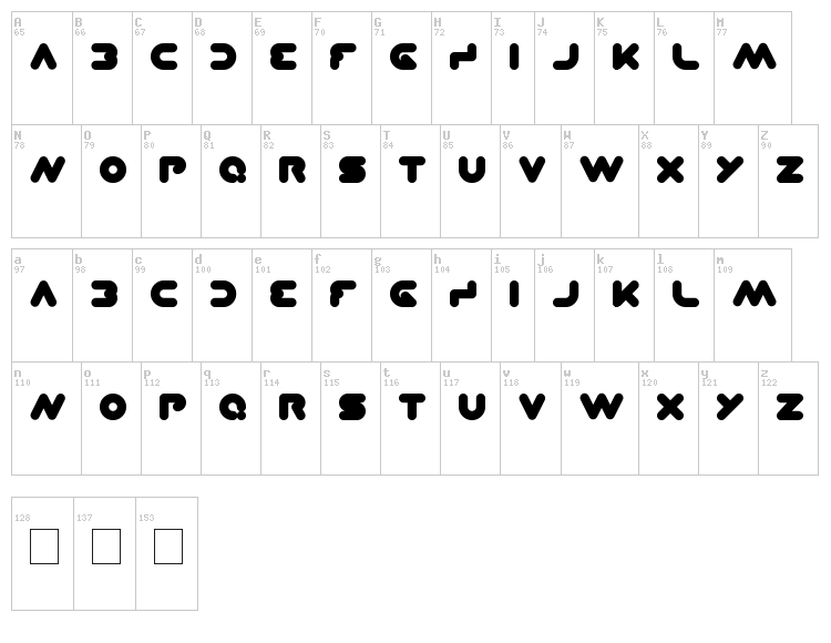 Dominique font map
