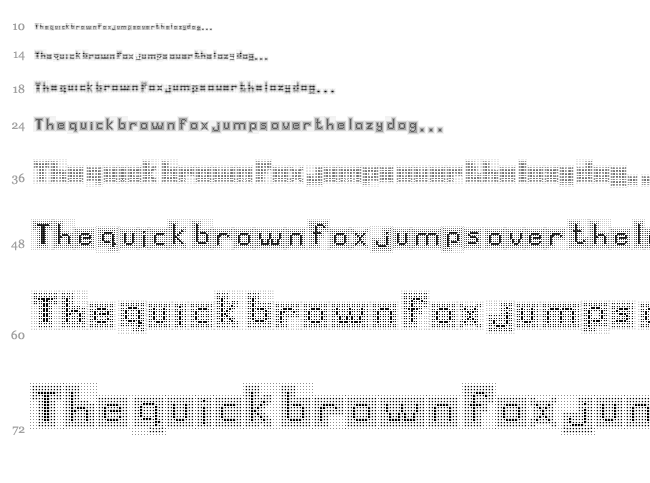 Dotgrid font waterfall