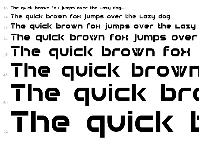 Double Force 7 font waterfall