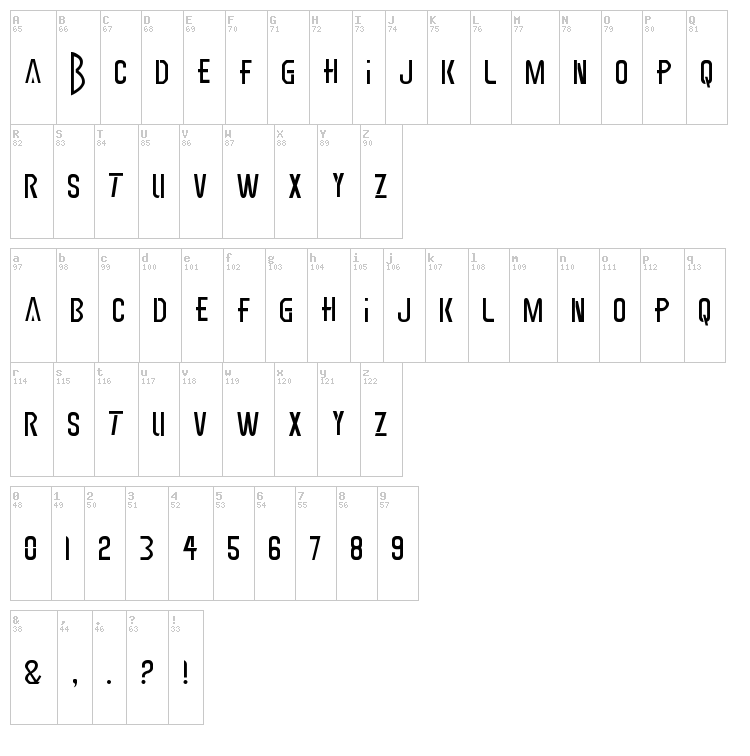 EarthBound font map