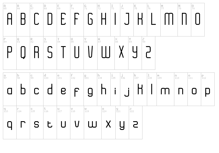 Eazy font map