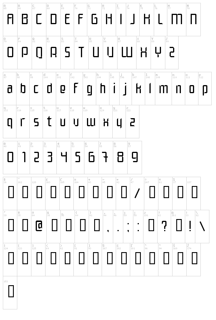 Elegante font map