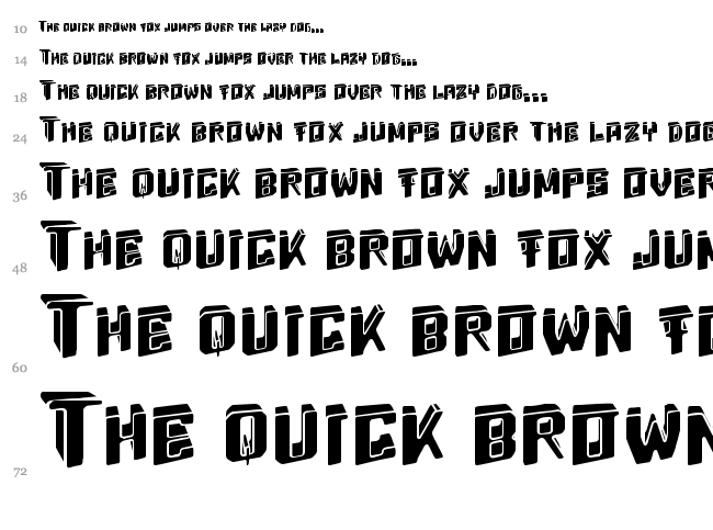Energy Dimension font waterfall
