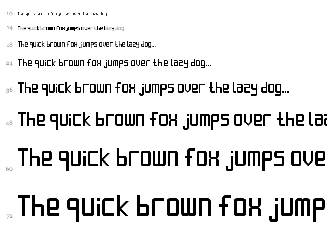 Enlatique Rounded font waterfall